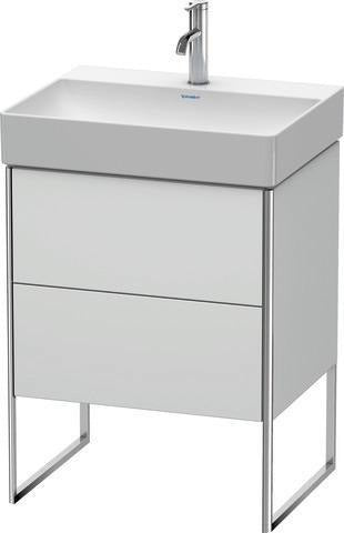 Duravit XSQUARE Waschtischunterbau 584x731x460 mm mit integriertem Fußgestell, 2 Auszüge, s-matt/Eiche