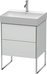 Duravit XSQUARE Waschtischunterbau 584x731x460 mm mit integriertem Fußgestell, 2 Auszüge, s-matt/Eiche