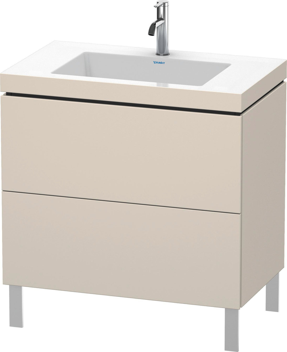 DURAVIT L-Cube c-bonded Waschtischset 800 mm mit 2 Auszügen, Tip-On & Soft-Close