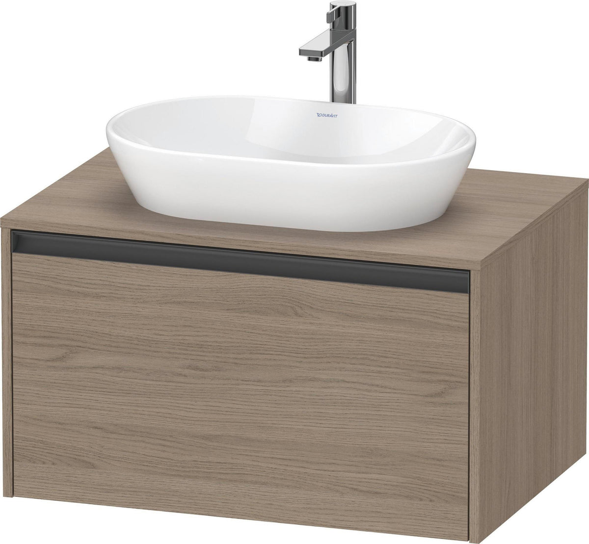 Duravit Ketho.2 Konsolen-Waschtischunterbau 800 mm Eiche Terra mit 1 Auszug