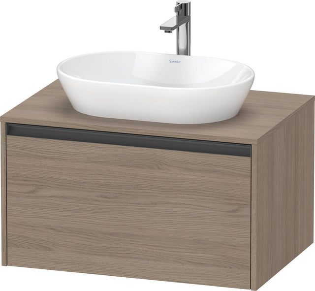 Duravit Ketho.2 Konsolen-Waschtischunterbau 800 mm Eiche Terra mit 1 Auszug