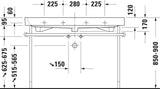 DURAVIT Möbelwaschtisch Happy D.2 1200 mm mit Überlauf, 1 Hahnloch mittig, weiß