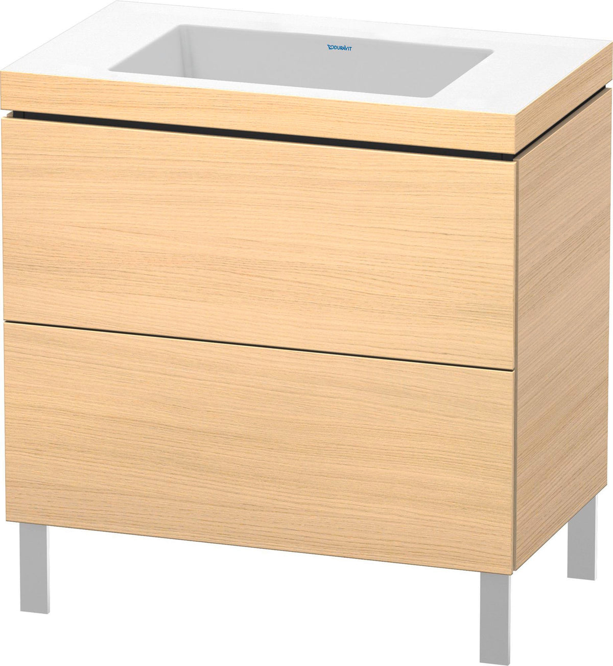DURAVIT L-Cube c-bonded Waschtischset 800 mm Mediterrane Eiche mit 2 Auszügen