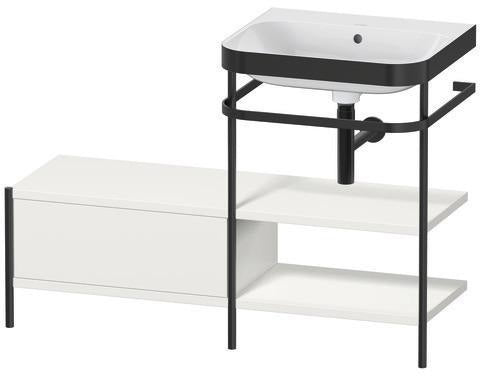 Duravit Waschtischset Happy D.2 Plus 1200x490mm Taupe Supermatt mit Hahnloch