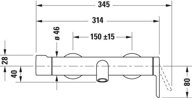 DURAVIT C.1 Einhebel-Wannenmischer Aufputz – Keramikmischsystem, Schwarz Matt, 189,5 mm