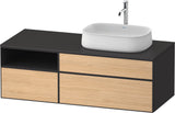 DURAVIT Zencha Konsolenwaschtischunterbau 1300 mm Eiche Anthrazit mit 2 Auszügen