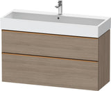 Duravit D-Neo Waschtischunterbau 1184 mm Eiche Terra Matt – 1 Auszug, wandhängend, Soft-Close