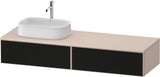 DURAVIT Zencha Konsolen-Waschtischunterbau 1600 mm Eiche Anthrazit mit 2 Auszügen