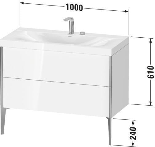 DURAVIT XViu c-bonded Waschtischunterbauset 1000 mm, 2 Auszüge, champagner matt/weiß hochglanz