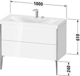 DURAVIT XViu c-bonded Waschtischset 1000 mm mit 2 Auszügen und Tip-on Technik