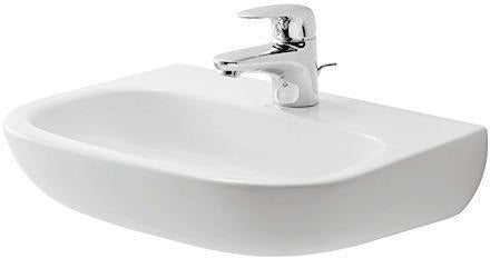 DURAVIT D-Code Handwaschbecken 450 mm weiß – Wandhängend, 1 Hahnloch, ohne Überlauf