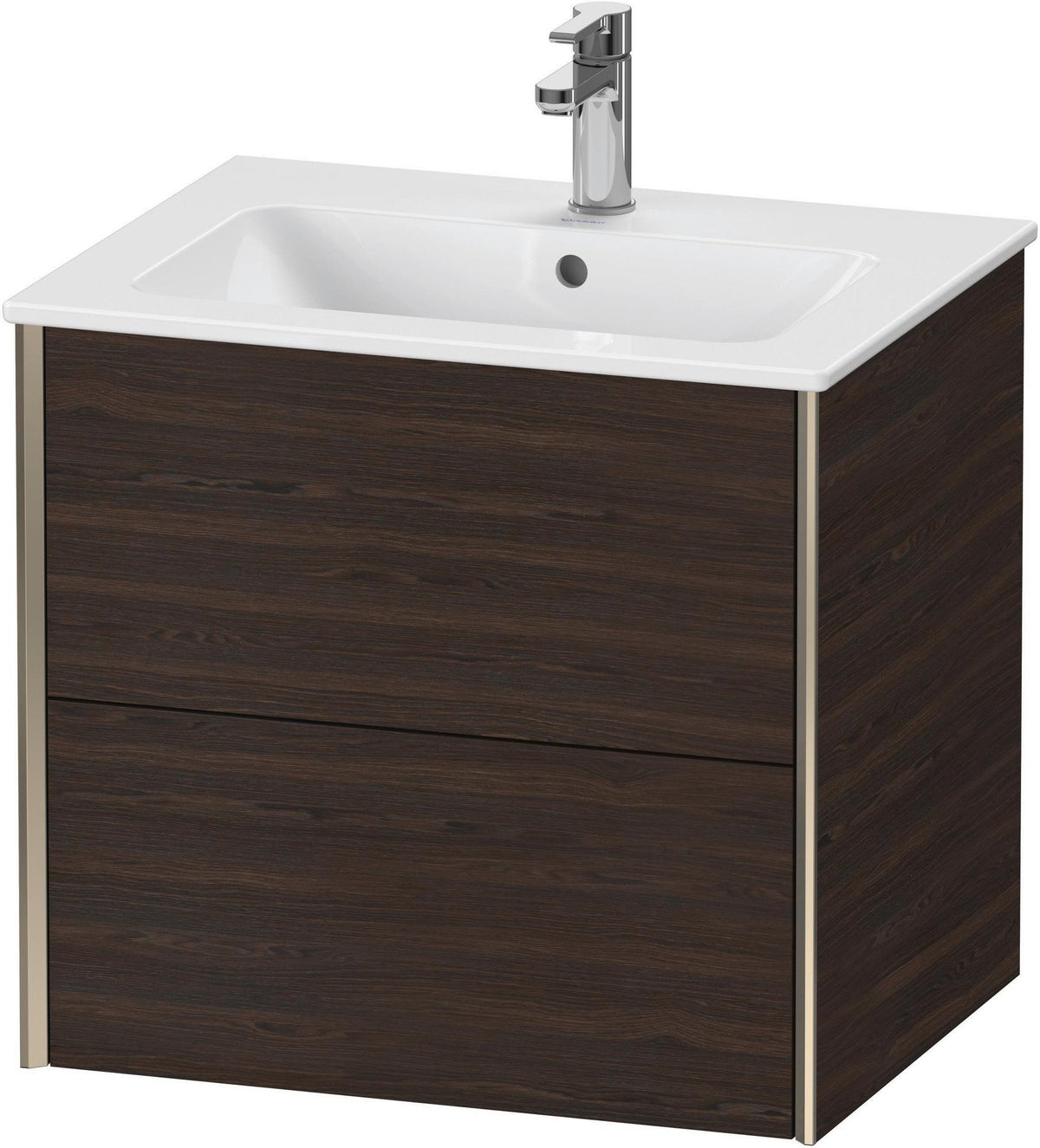 DURAVIT XViu Waschtischunterbau wandhängend 610 mm, 2 Schubkästen, weiß matt – ohne Griff, mit Tip-On-Technik