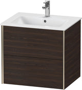 DURAVIT XViu Waschtischunterbau wandhängend 610 mm, 2 Schubkästen, weiß matt – ohne Griff, mit Tip-On-Technik