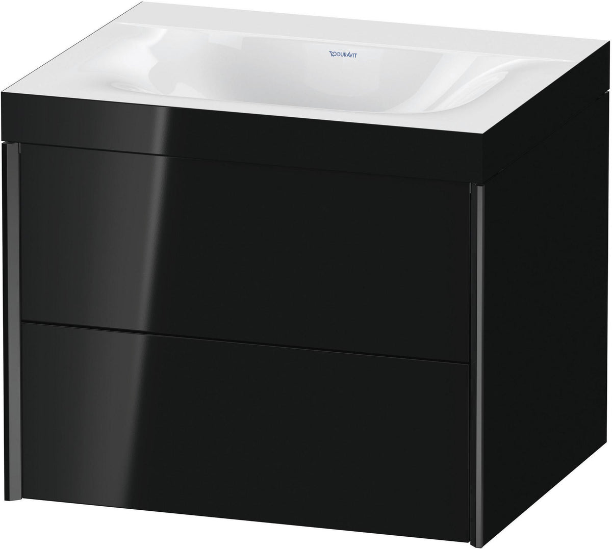 Duravit XViu Waschtischunterbau 600 mm, 2 Schubkästen, schwarz matt, wandhängend