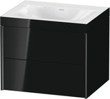 Duravit XViu Waschtischunterbau 600 mm, 2 Schubkästen, schwarz matt, wandhängend