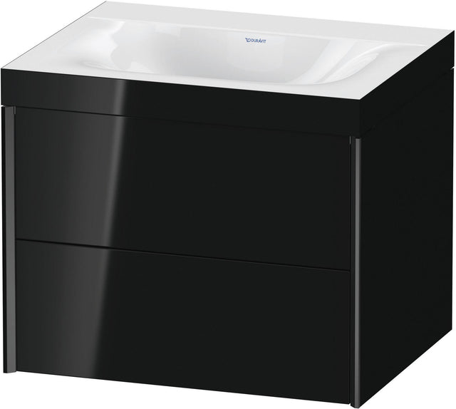 Duravit XViu Waschtischunterbau 600 mm, 2 Schubkästen, schwarz matt, wandhängend