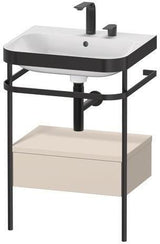 Duravit Waschtischset HAPPY D.2 PLUS 575x490mm ein Hahnloch taupe supermatt