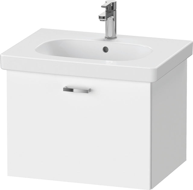 Duravit XBase Waschtischunterbau wandhängend 600 mm, 1 Auszug, weiß matt – montiert
