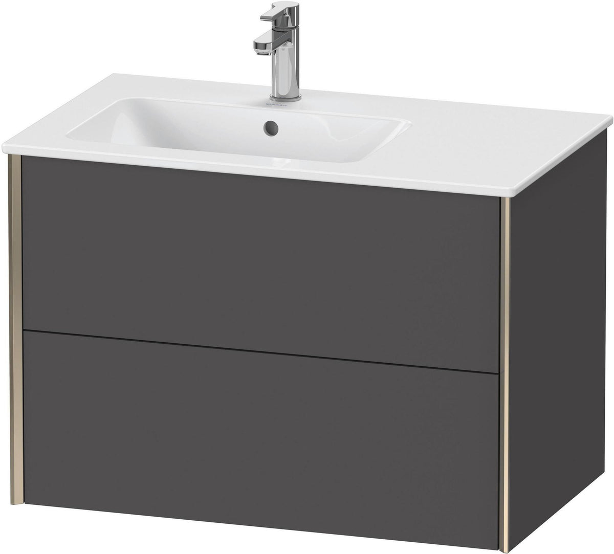 Duravit XViu Waschtischunterbau 810 mm wandhängend mit 2 Schubkästen, weiß matt, für Waschtisch links