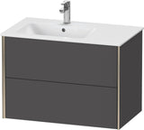 Duravit XViu Waschtischunterbau 810 mm wandhängend mit 2 Schubkästen, weiß matt, für Waschtisch links