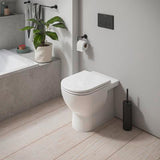 DURAVIT D-Code WC-Sitz mit Absenkautomatik, Weiß, Duroplast, Edelstahl-Scharniere