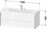 DURAVIT XViu c-bonded Waschtischunterbauset 1200 mm, 2 Schubkästen, schwarz matt / dolomiti grey