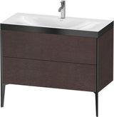 DURAVIT XViu c-bonded Waschtischunterbauset 1000 mm, 2 Auszüge, Eiche/schwarz matt, bodenstehend