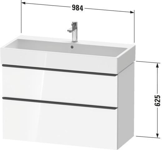 Duravit D-Neo Waschtischunterbau 984 mm Eiche Terra Matt mit Auszug und Soft-Close