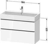 Duravit D-Neo Waschtischunterbau 984 mm Eiche Terra Matt mit Auszug und Soft-Close