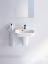 DURAVIT D-Code Handwaschbecken 450 mm mit Überlauf, 1 Hahnloch, weiß
