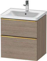 Duravit D-Neo Waschtischunterbau 584 mm Eiche Terra Matt wandhängend mit Auszug