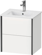 Spanplatte / weiß / WTU XViu wandhängend, 560x510x420mm 2 Schubk.,Schwarz Matt/Weiß Matt