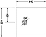 DURAVIT Sustano Duschwanne 800x800x30 Mineralguss Cream Matt – Quadratisch, Bodenbündig