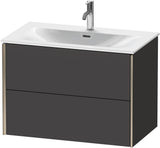DURAVIT XViu Waschtischunterbau wandhängend 810 mm anthrazit matt mit 2 Schubkästen und Tip-on Technik