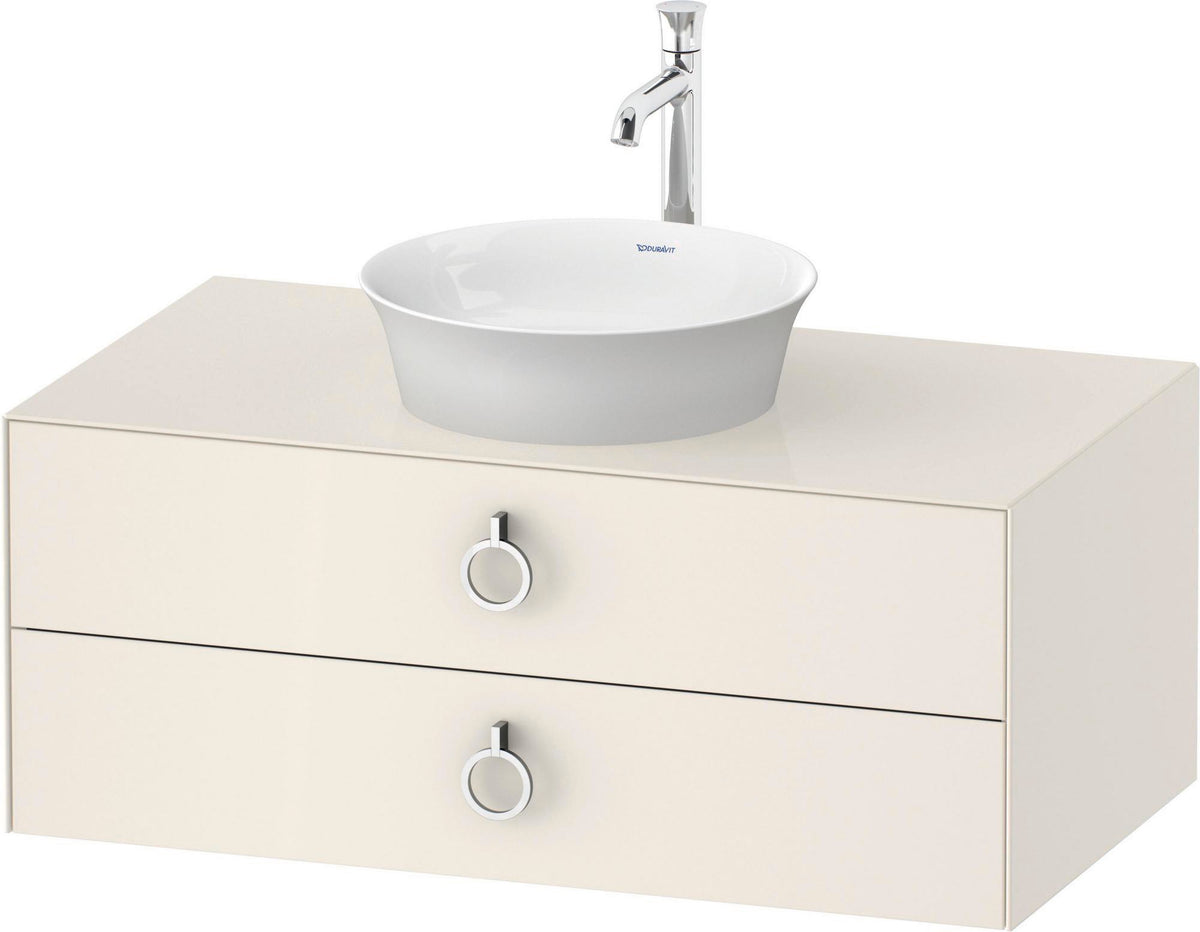 DURAVIT White Tulip Waschtischunterbau 1000 mm wandhängend mit 2 Schubkästen, Nussbaum/Taupe