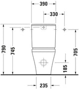 DURAVIT DuraStyle Stand-Tiefspül-WC 705x370mm mit WonderGliss, Abgang Vario, weiß