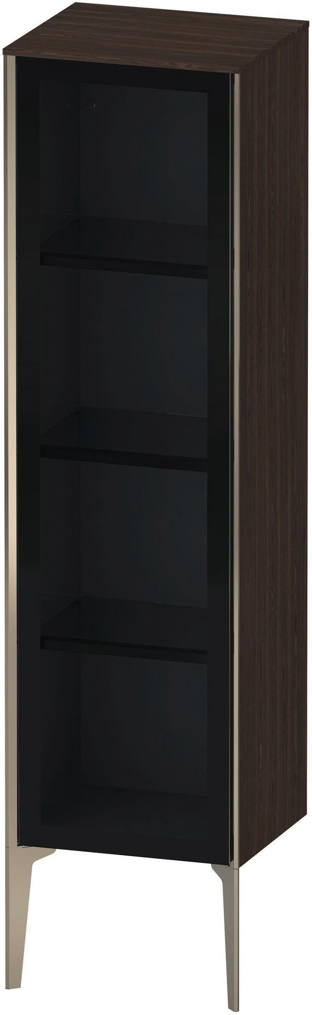 Duravit XViu Halbhochschrank 1330 mm mit Glastür in Nussbaum gebürstet, wandhängend, Push-Open