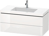 Duravit L-Cube Waschtischset 1000x480 mm mit Vero Air Möbelwaschtisch und 2 Schubkästen in Steingrau matt