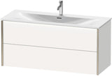 DURAVIT XViu Waschtischunterbau wandhängend 1210 mm, 2 Schubkästen, weiß matt – ohne Griff, mit Tip-On-Technik