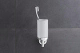 DURAVIT Starck T Zahnputzbecher, Chrom, Akzentfarbe Weiß Matt, 65x98x173 mm, Glas, Messing