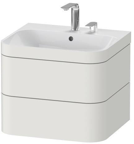Duravit Waschtischset Happy D.2 Plus 2 Schubkästen 575x490 mm e HL Taupe Supermatt