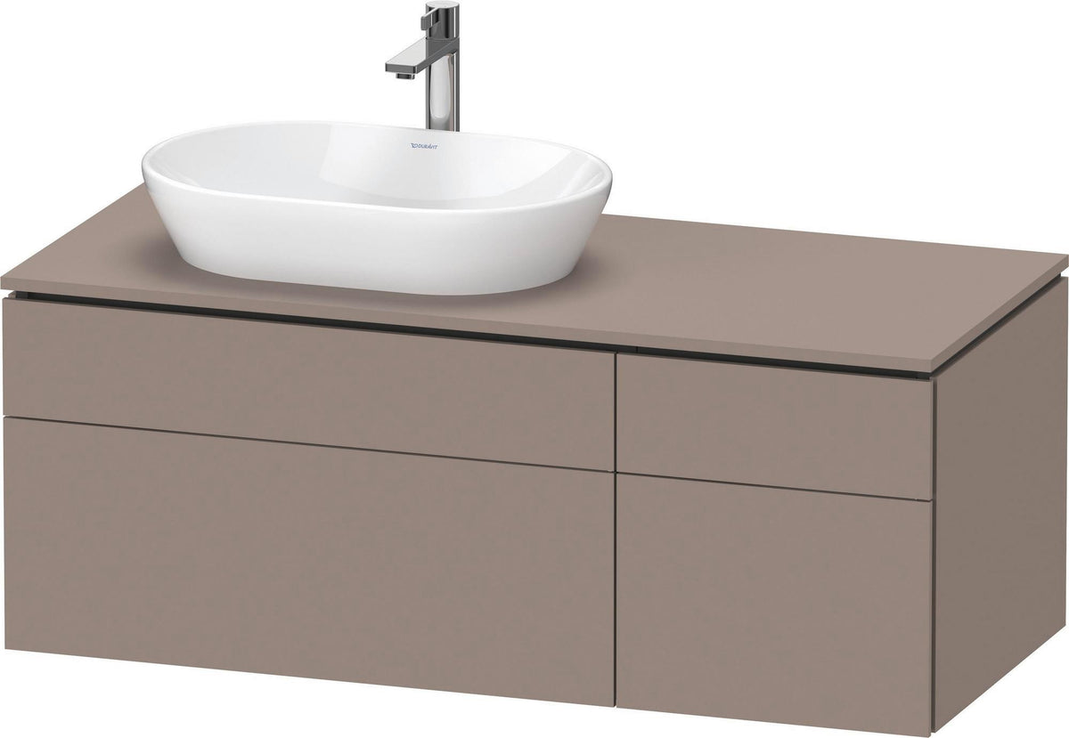 DURAVIT L-Cube Waschtischunterbau 1220 mm taupe supermatt mit Tip-On-Technik und Soft-Close