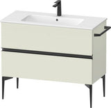 Duravit Sivida Waschtischunterbau 1010 mm bodenstehend, 2 Schubkästen, Soft-Close, Weiß Matt/Chrom