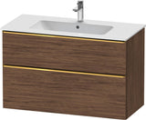 DURAVIT D-Neo Waschtischunterbau 1010 mm Eiche Schwarz mit Bronze Griff