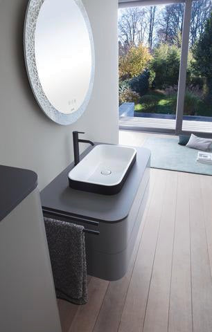 DURAVIT C.1 Einhebel-Waschtischmischer L ohne Zugstange, Schwarz Matt, 136 mm Ausladung