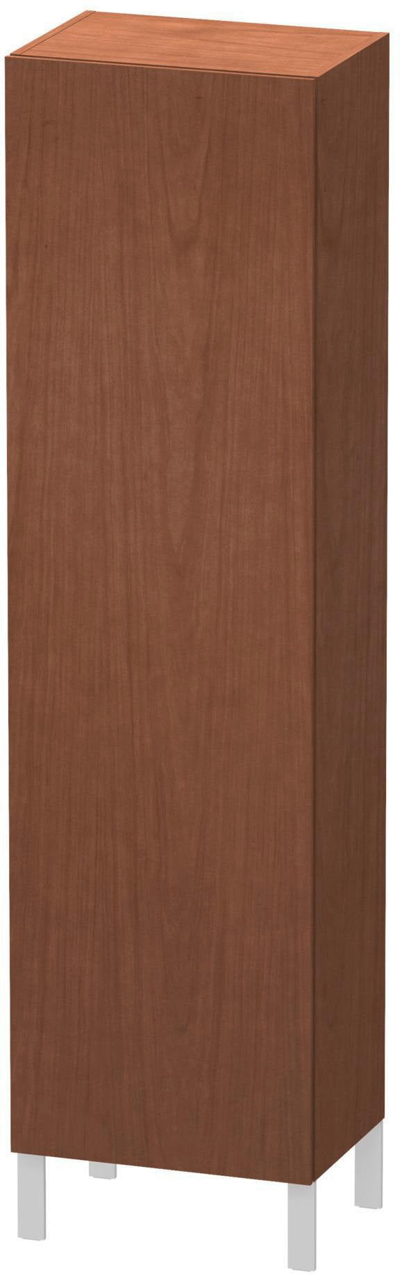 Duravit L-Cube Hochschrank 1760 mm, 1 Tür links, Amerikanisch Nussbaum – Wandhängend, Soft-Close