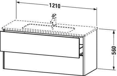Duravit XSquare Waschtischunterbau 1210 mm, 2 Schubkästen, Graphit Matt – Wandhängend mit Tip-On