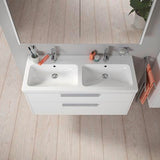 DURAVIT D-Code Halbhochschrank 400 mm, rechts, Basalt Matt, 1 Tür, Glasböden