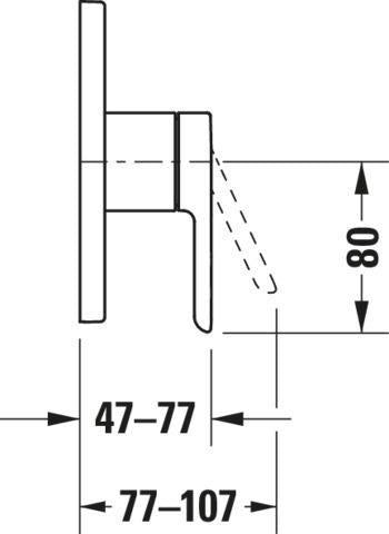 DURAVIT C.1 Einhebel-Brausemischer Unterputz, eckig, Keramikmischsystem, Schwarz Matt
