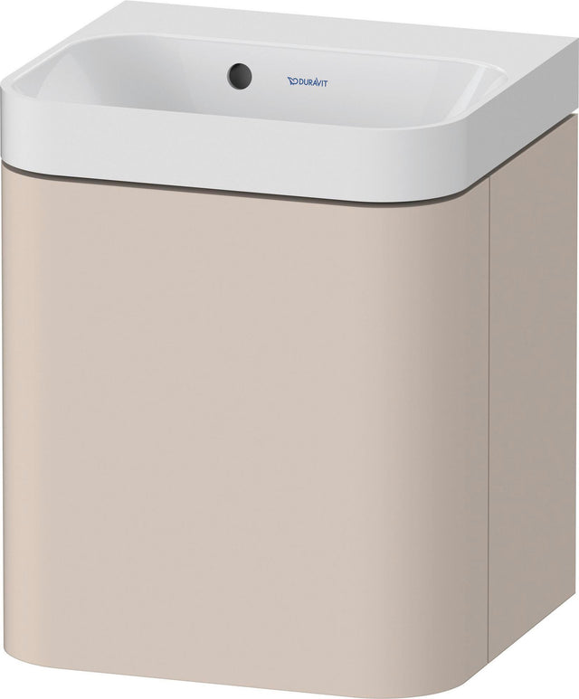 DURAVIT Happy D.2 c-shaped Waschtischset wandhängend 400x360x480 mm mit Überlauf und HLB in Taupe